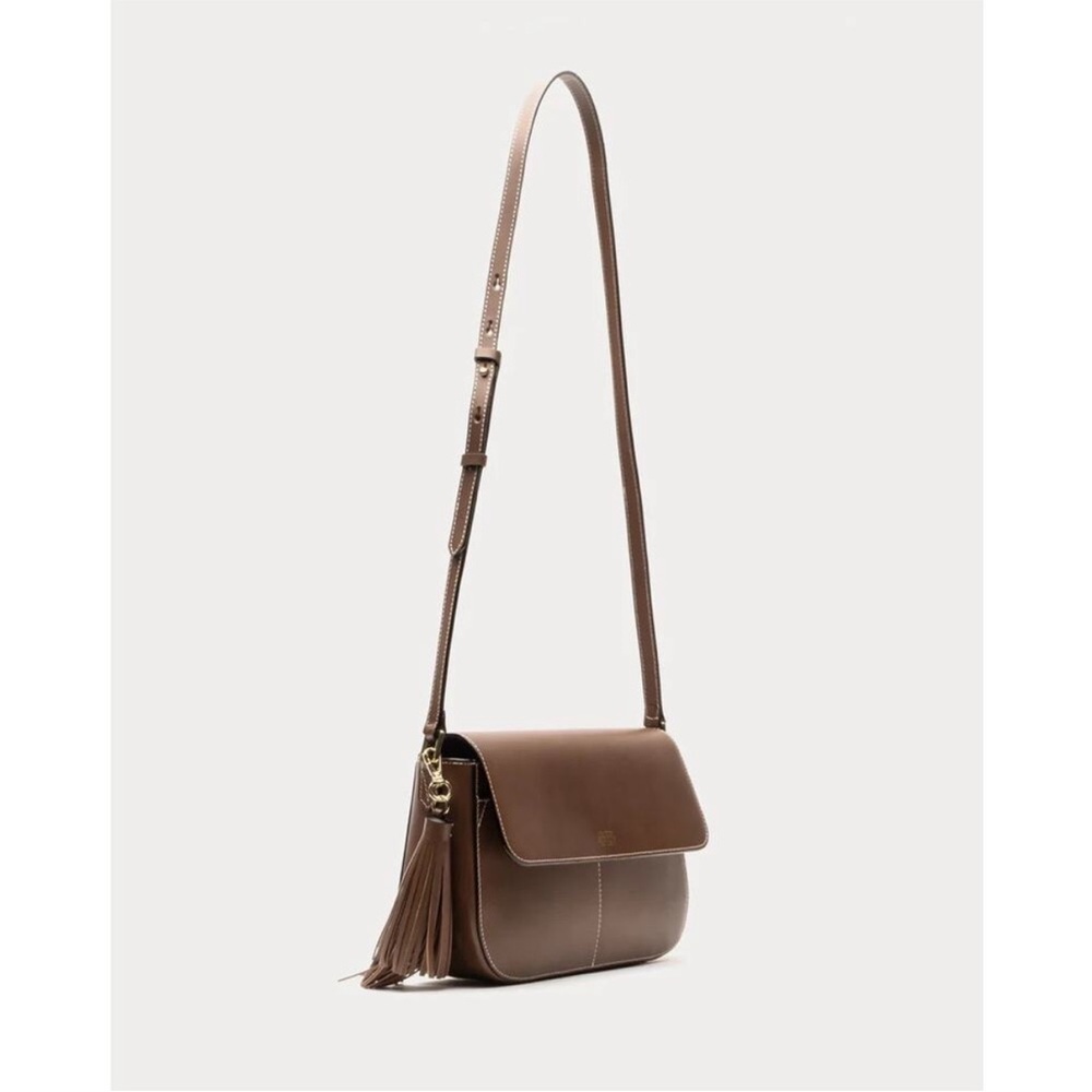 Frances Valentine Maddy Crossbody Bag Brown Leather NWT - Picture 3 of 9